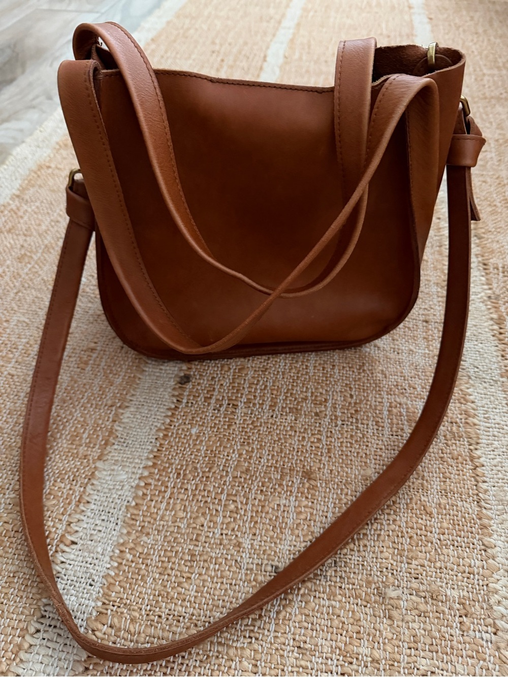 Madewell Brown Leather Shoulder Bag with Handles